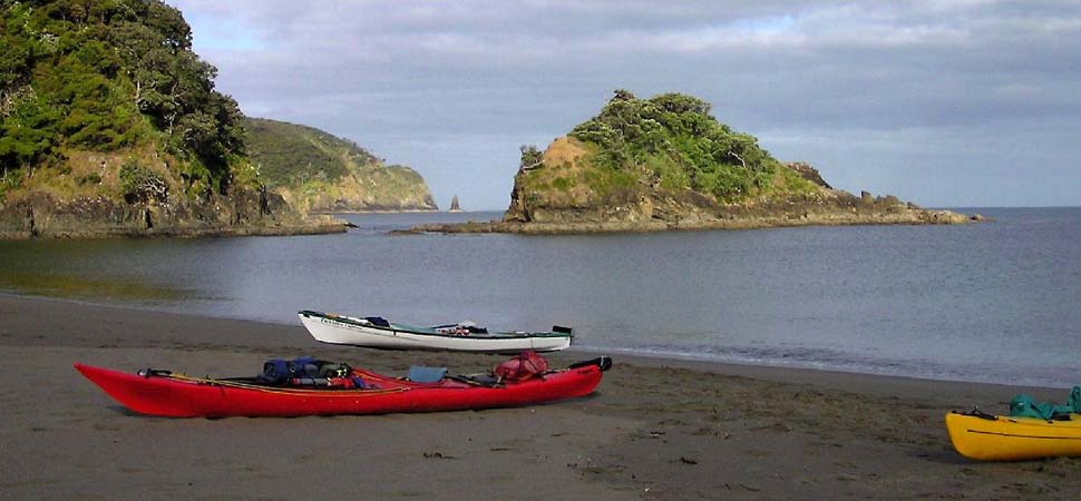 Otaneroa kayaks on beach